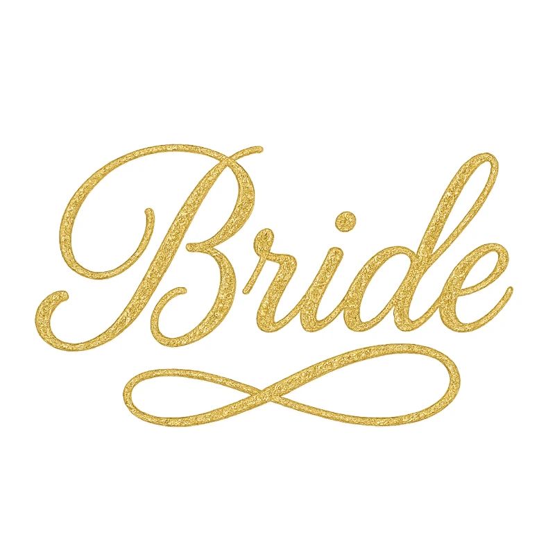 Conception élégante de script de mariée en or