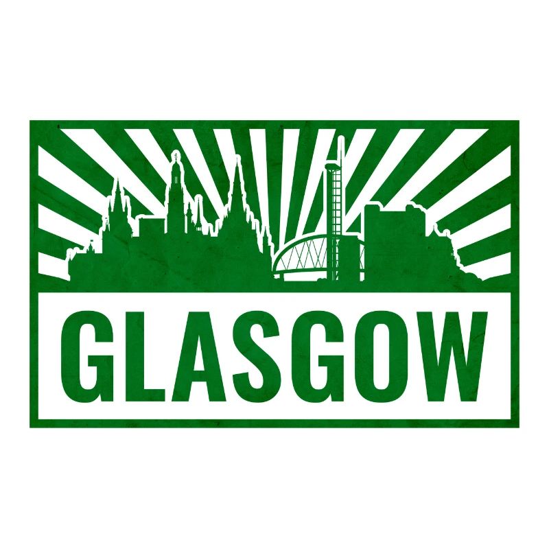 Impression sérigraphique de la Skyline de Glasgow