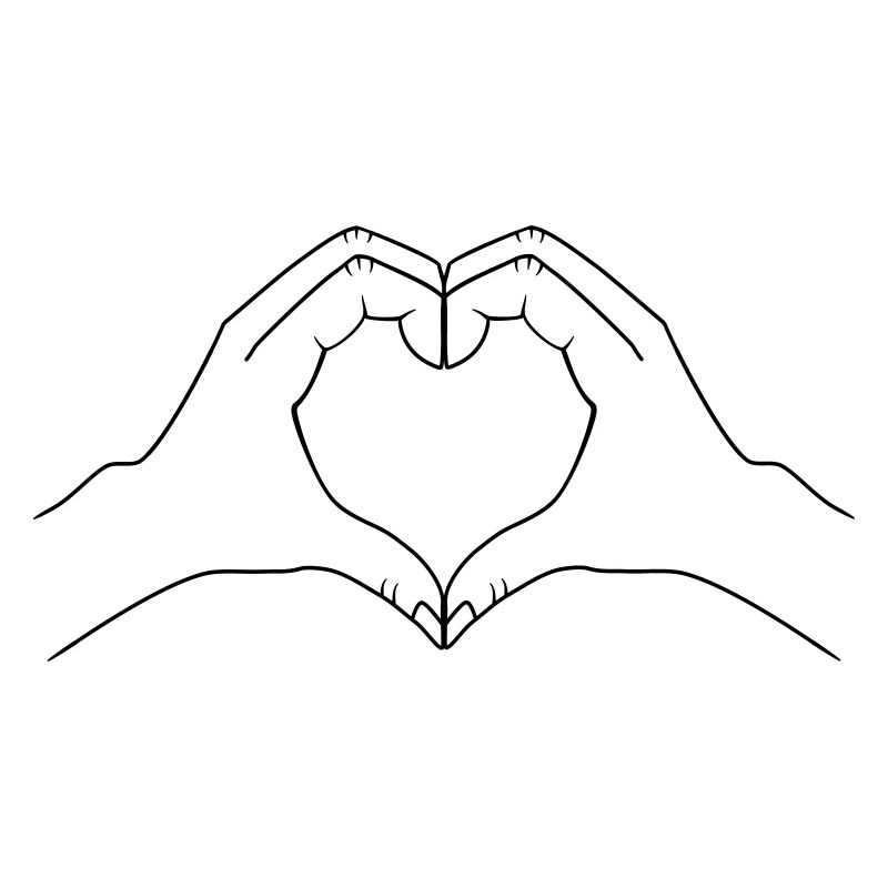 Personalized heart hands motif - simple