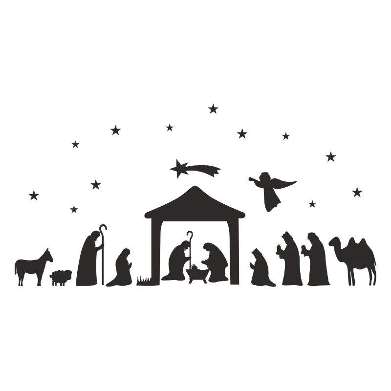 Weihnachtskrippe Silhouette Krippenszene