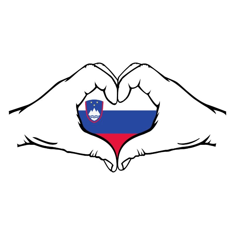 Drapeau de la Slovénie en forme de coeur