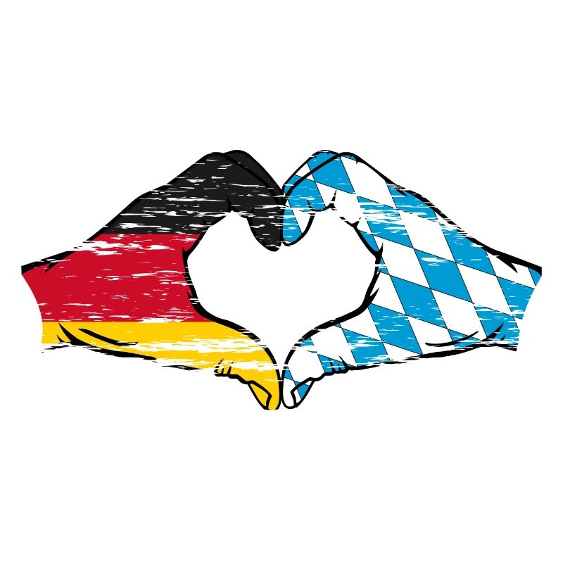 Germany Bavaria Flag Hands Heart Shape Used