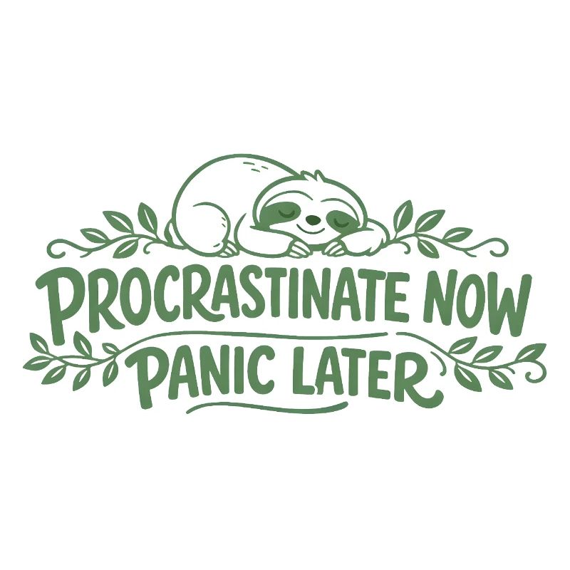 Faultier Spruch - Procrastinate Now Geschenk