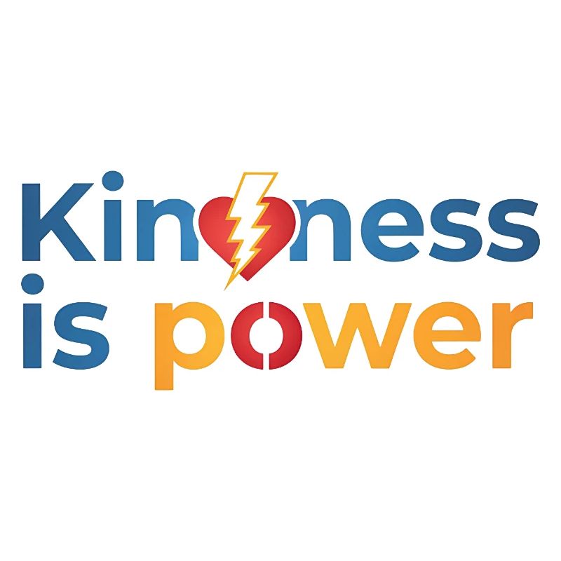 Kindness is power Buntes Herz Blitz Design