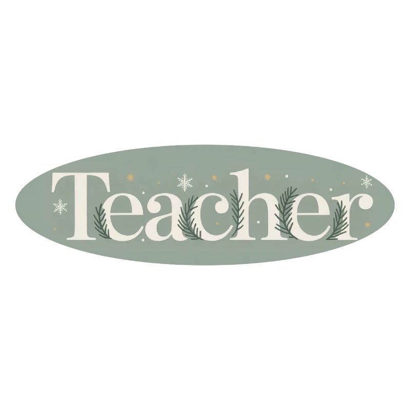 Enseignant d’hiver Lettrage Branches de sapin