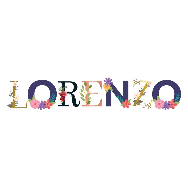 Le nom de LORENZO orné de fleurs