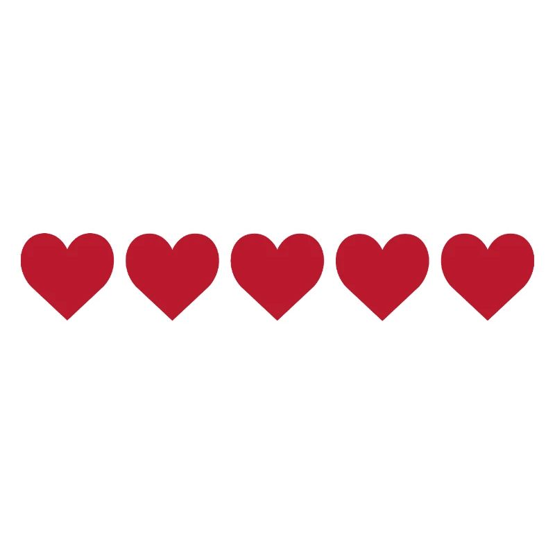 Red hearts in minimalist pattern