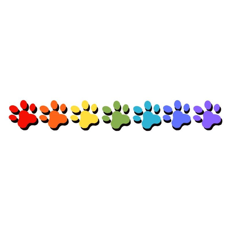 Pfoten Farbexplosion in Regenbogen Stile