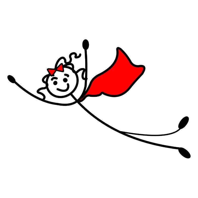 Fliegende Superfrau oder mit rotem Umhang