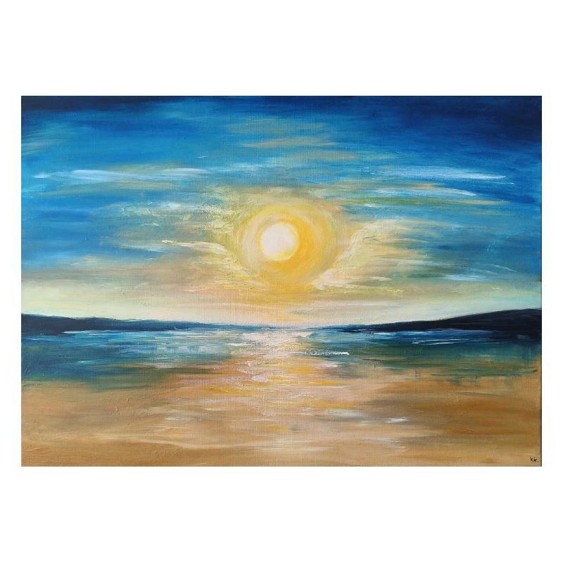 Reflet du coucher de soleil sur les eaux calmes