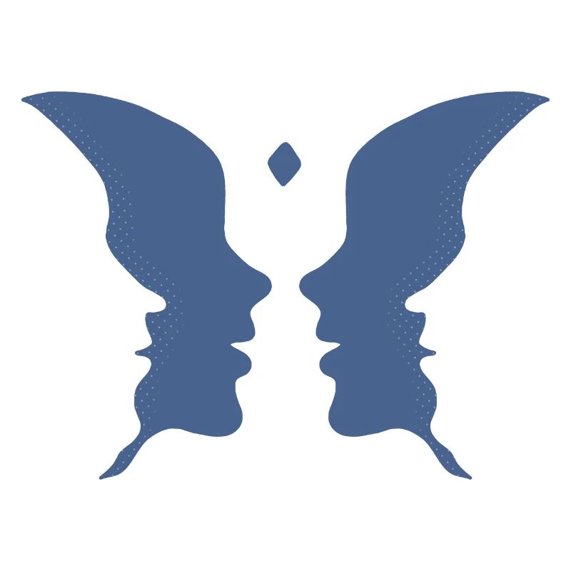 Küssende Gesichter oder ein Schmetterling