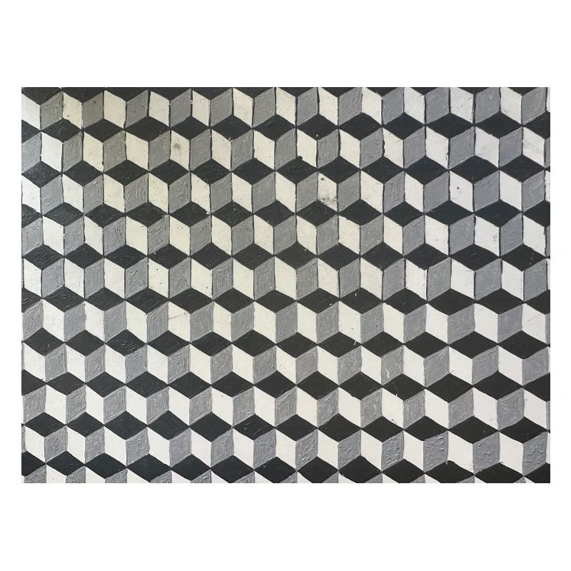 Three-dimensional cubes grayscale