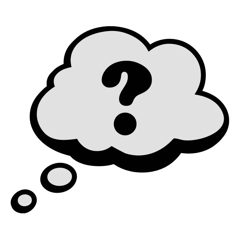 Comic speech bubble question mark