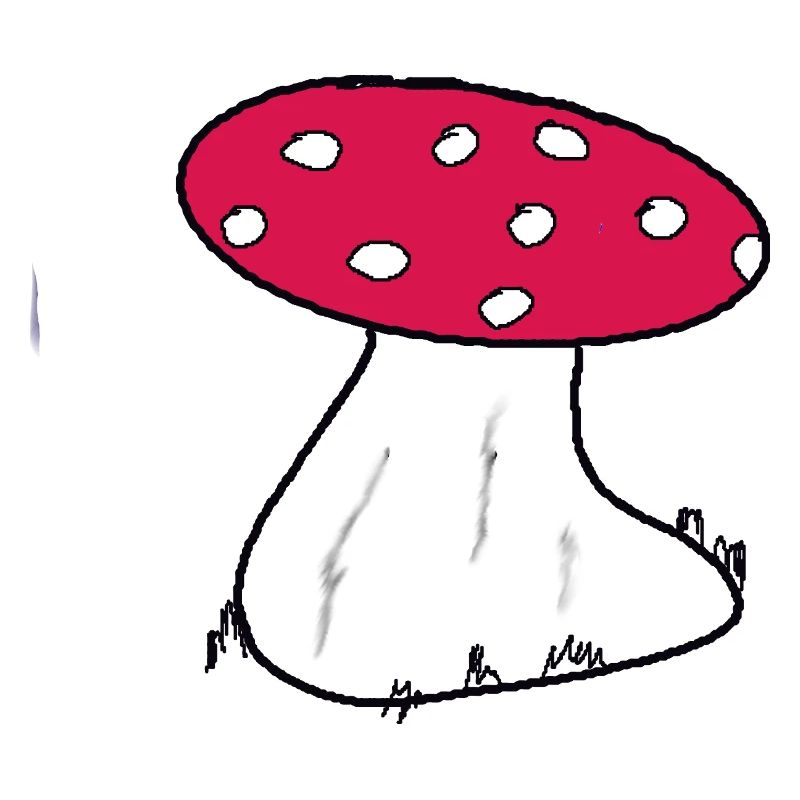 Red Toadstool Cartoon Pattern