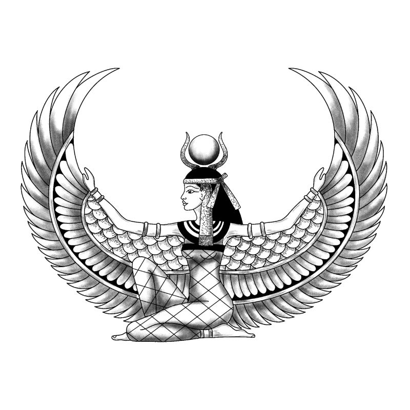 Dessin égyptien déesse Isis Égypte