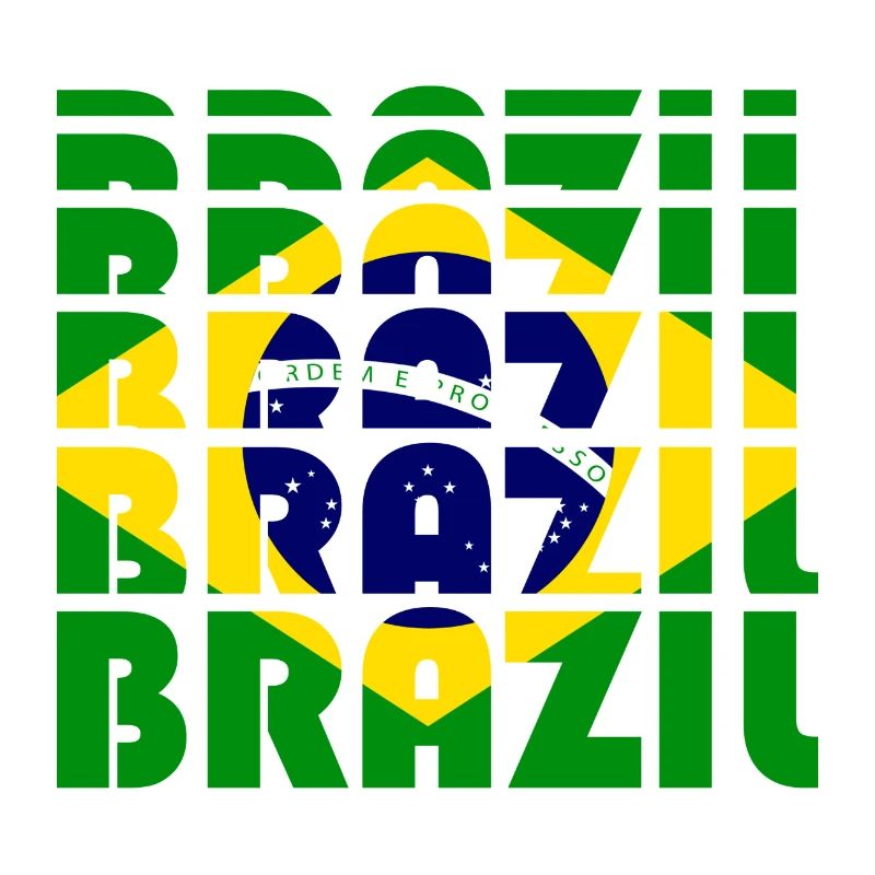 Brazil Flags Grid Pattern