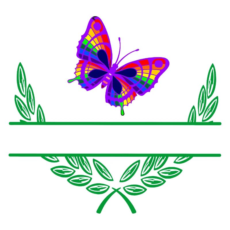 Couronne de laurier papillon avec espace de noms