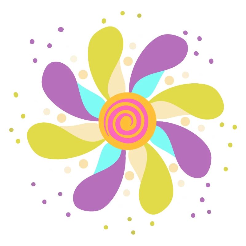 Fleur Psychédélique Colorée