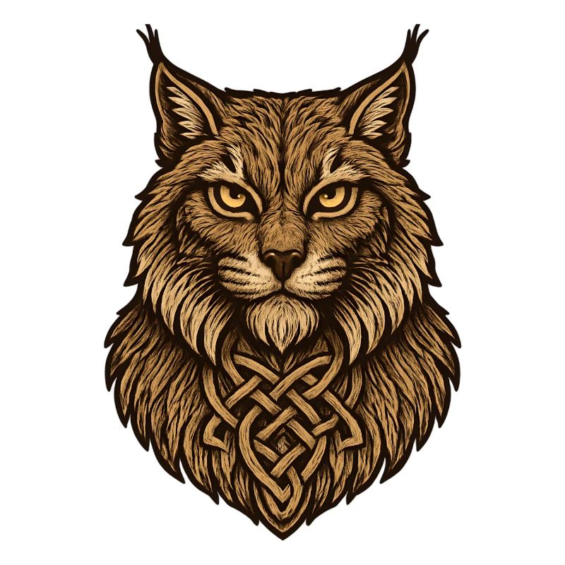 Celtic wolf head with knot