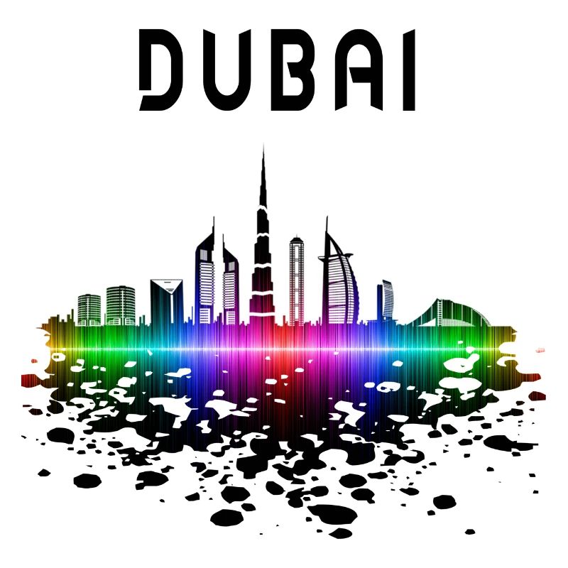 Dubai Skyline Splash Design / Gift
