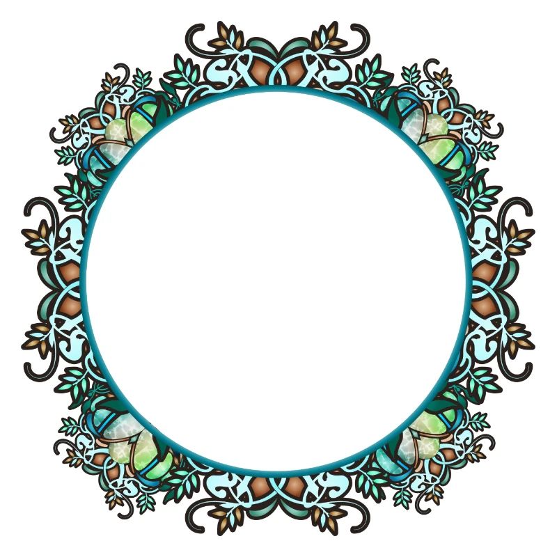 Jugendstil Rahmen in transparenter Glas Optik