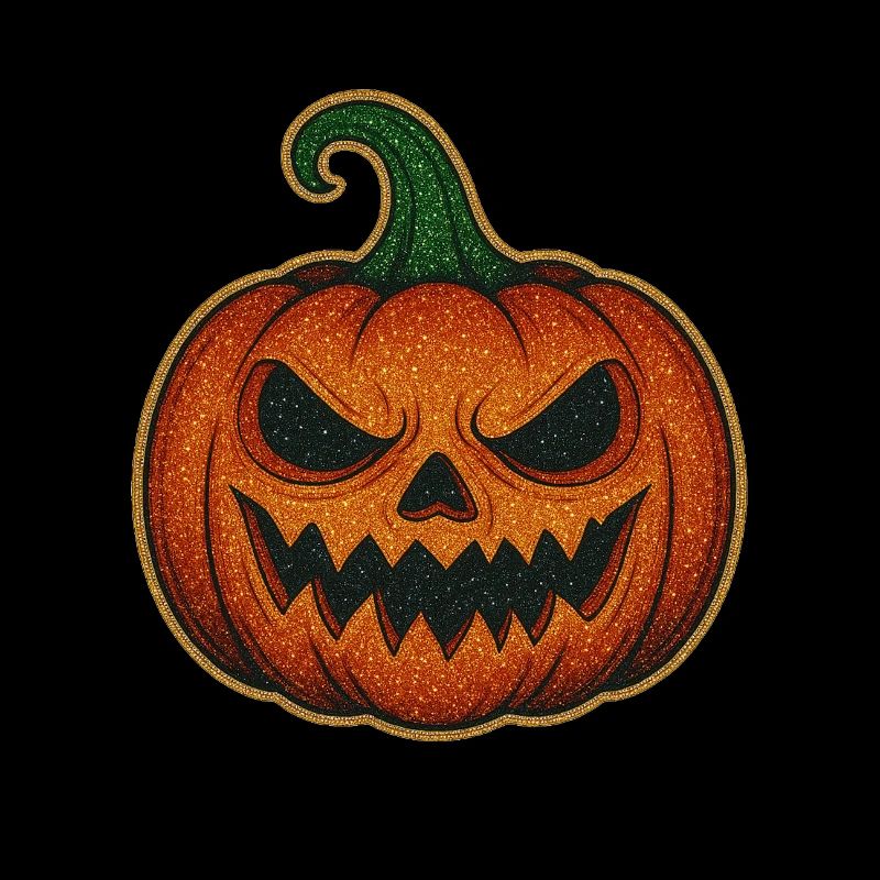 Glittering Spooky Pumpkin