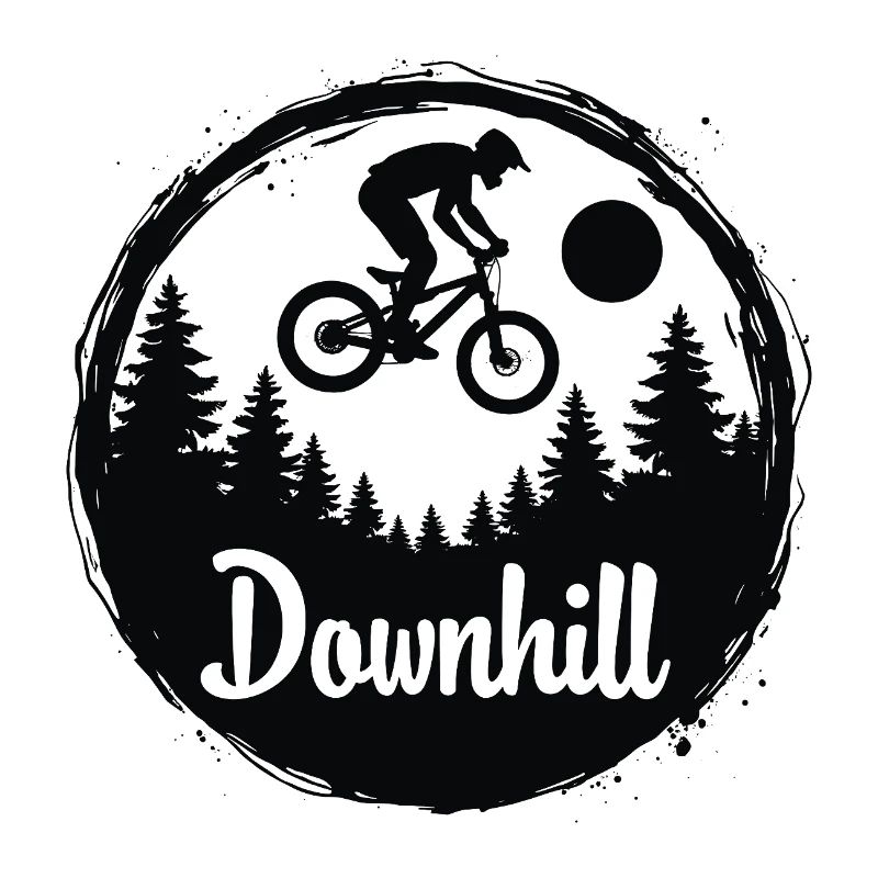 Aventure de VTT en descente dans la forêt