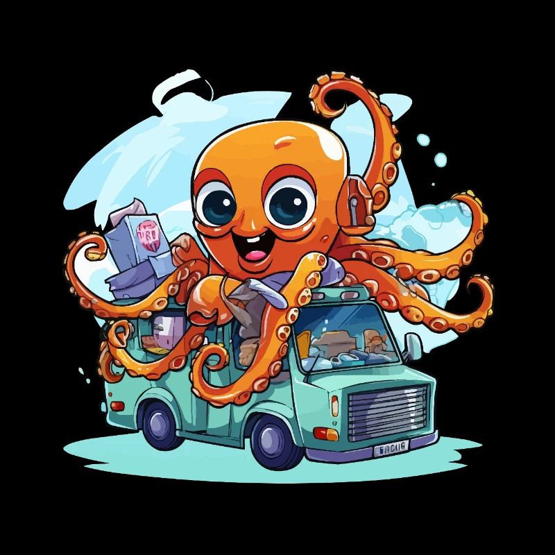 Squid captain in van