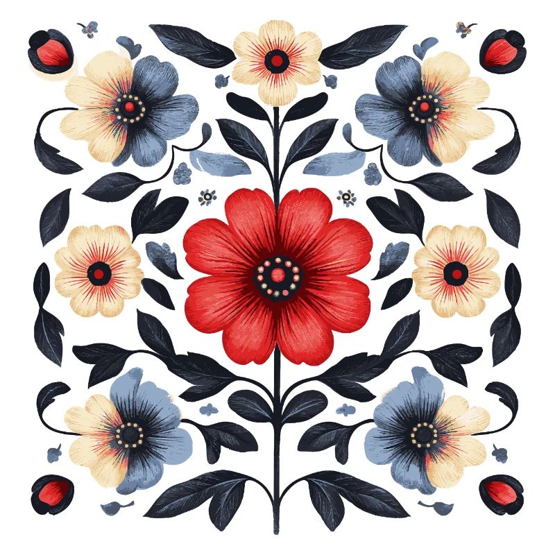 Nordic floral pattern