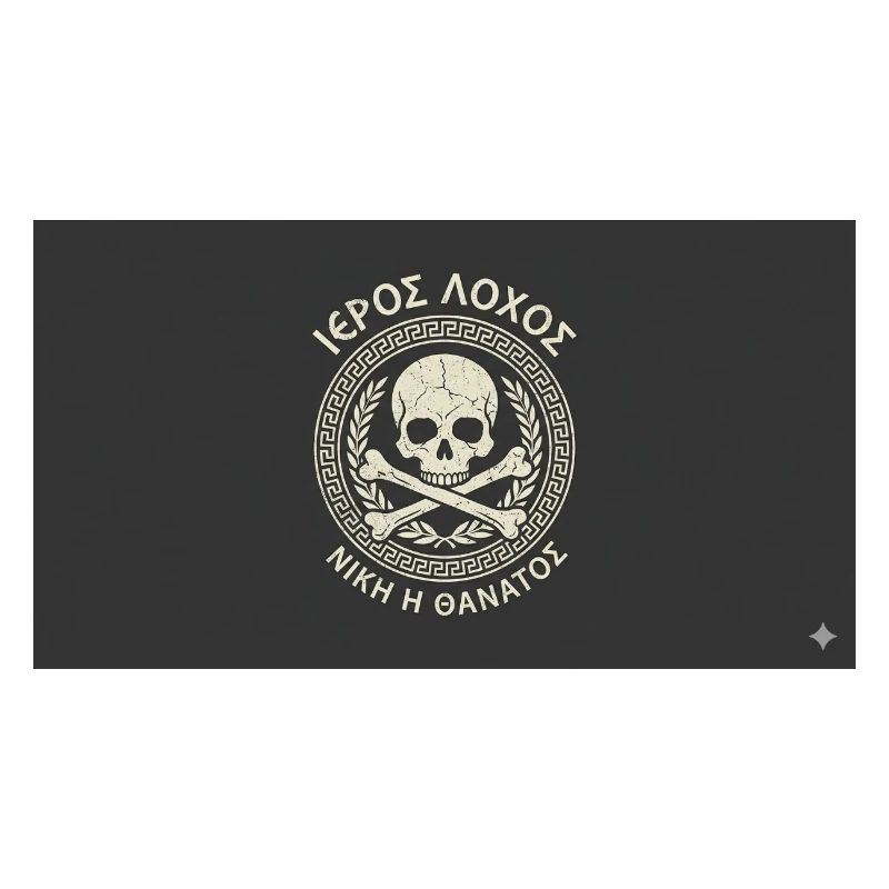Skull in Laurel Circle Pattern