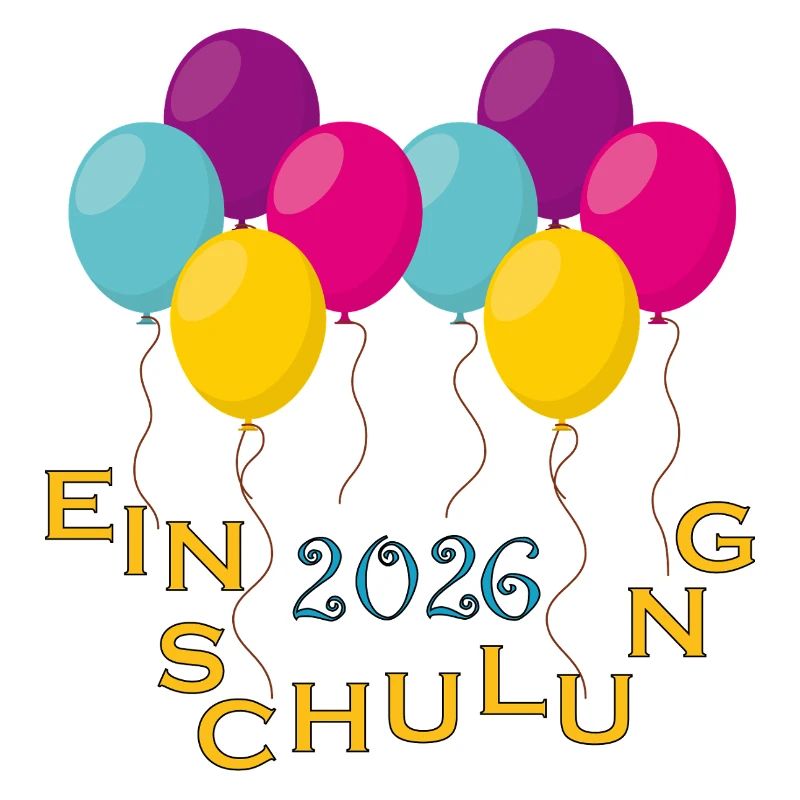 Bunte Ballons Einschulung