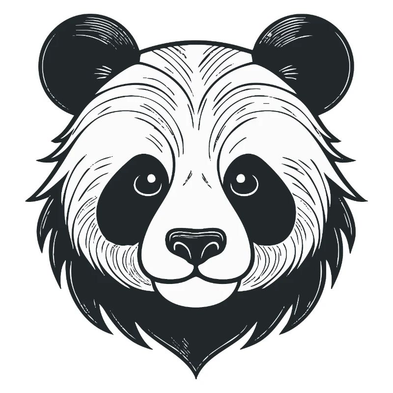 Panda illustration with playful expression