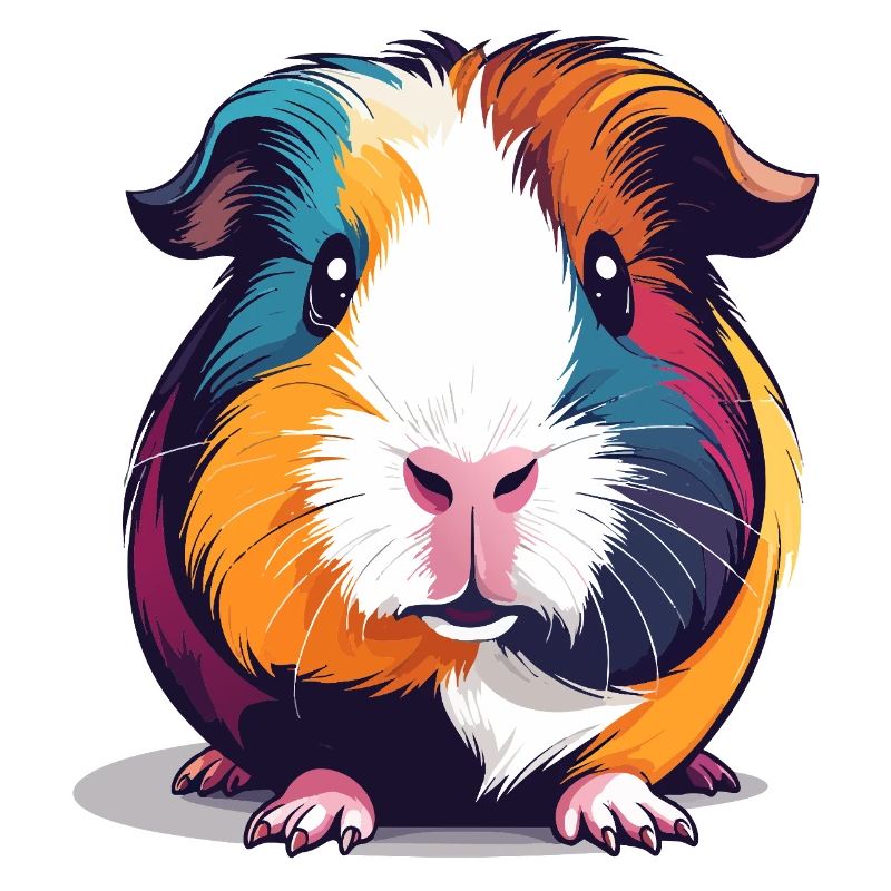 Illustration colorée de cochons d’Inde Pop Art