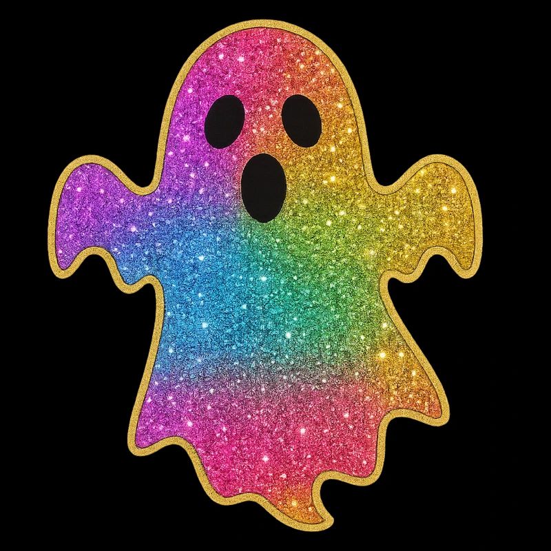 Halloween Rainbow Glitter Ghost
