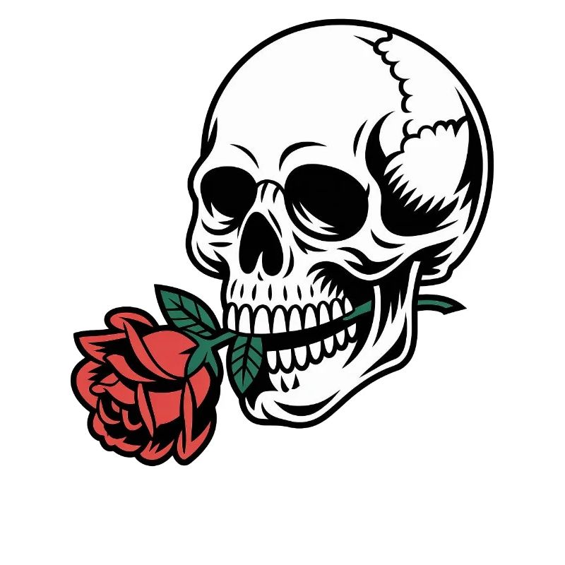 Rockabilly Skull – Rose Statement Gothic Love