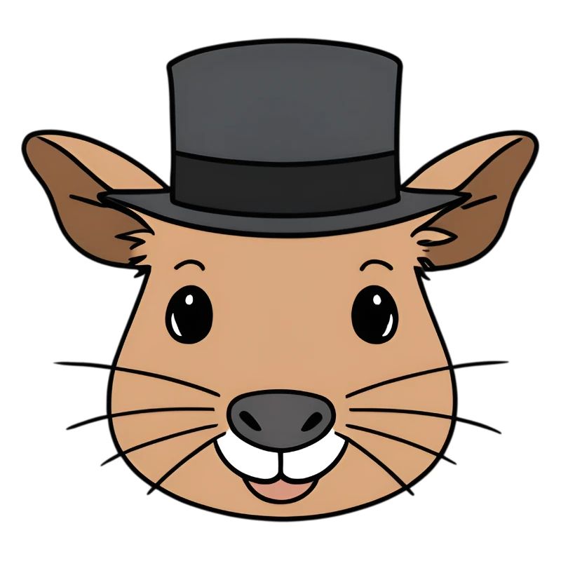 Cartoon de capybara avec haut-de-forme
