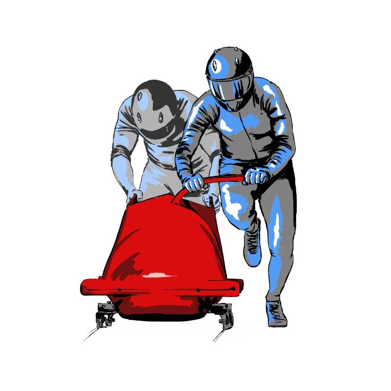 Bobsledder pushing at the start