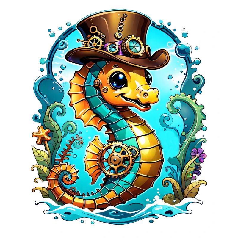 Hippocampe steampunk mignon