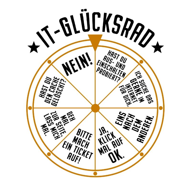 IT Support Glücksrad Service Desk IT Helpdesk Nerd