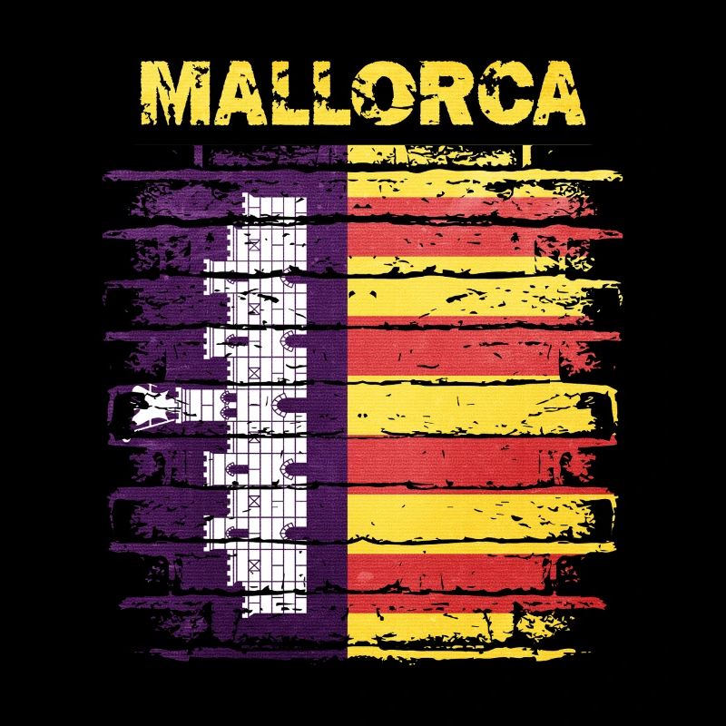 Horizon de Majorque avec le drapeau espagnol