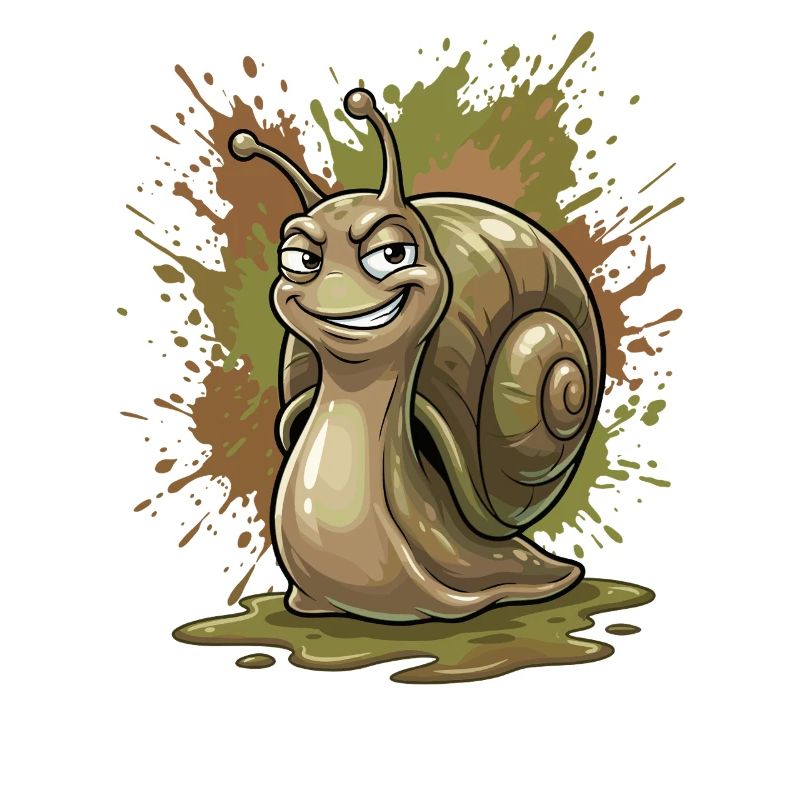 Escargot drôle avec éclaboussures de couleur