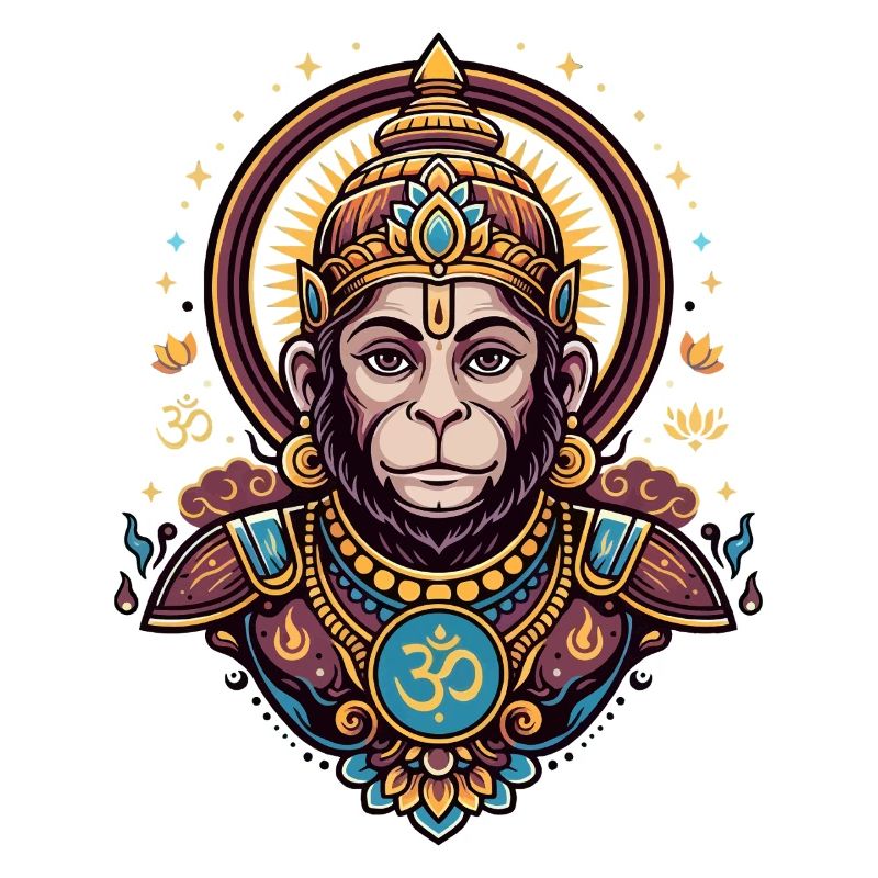 Monkey King with Om Symbol