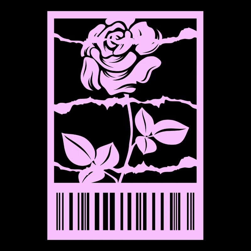 Gothic Rose Barbed Wire Barcode Urban Style