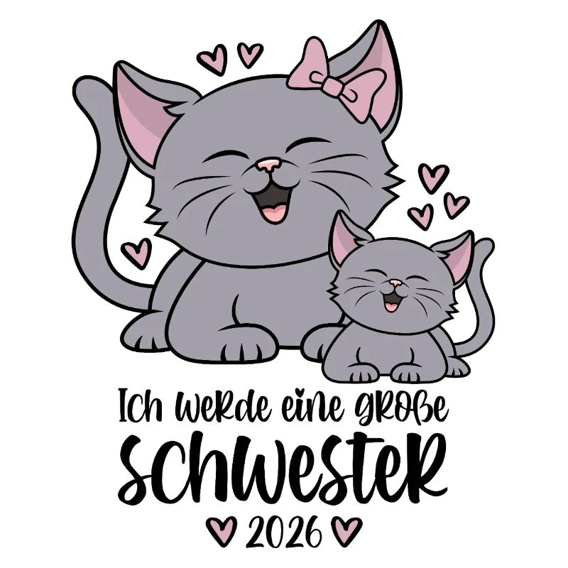 Große Schwester 2026 Kätzchen Katze Katzen Kinder