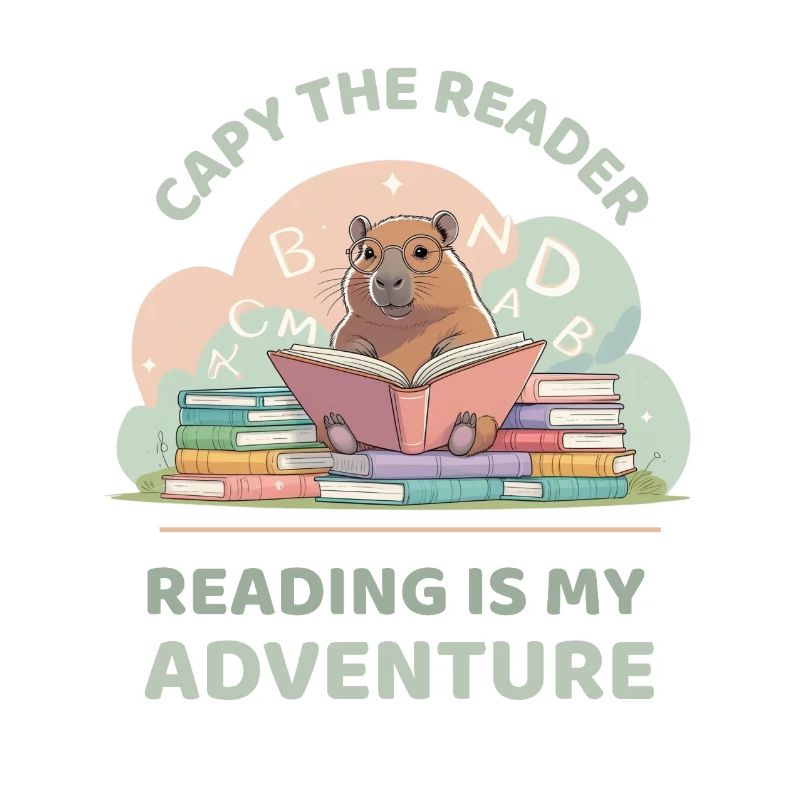 Capybara while reading - Reading adventure
