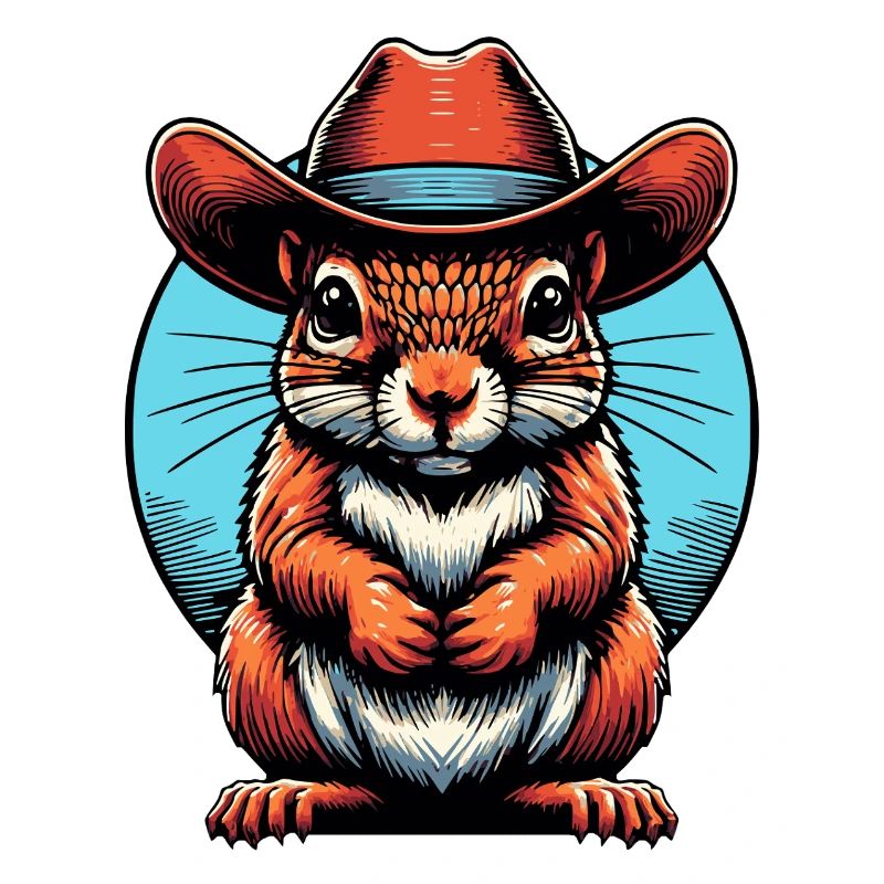 Squirrel with cowboy hat