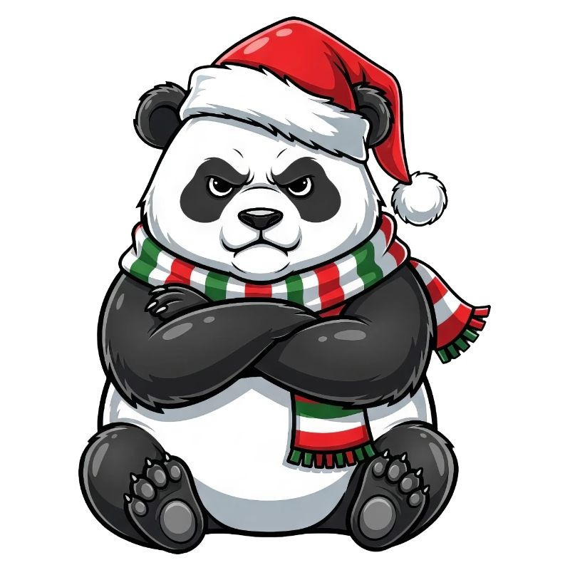 Grumpy Panda Weihnachtsmann Weihnachtsmütze 