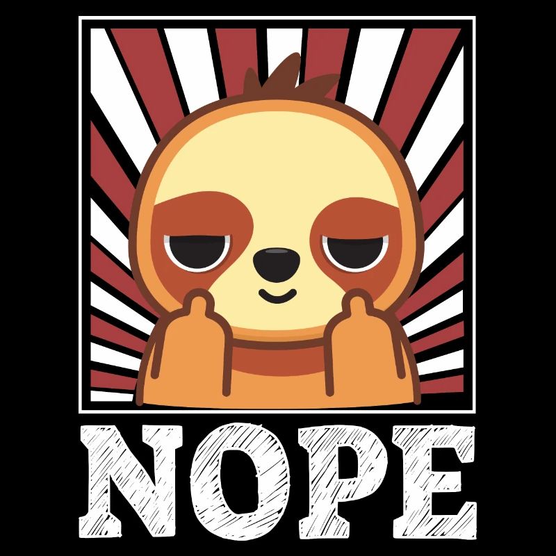 Nope - sloth with middle finger
