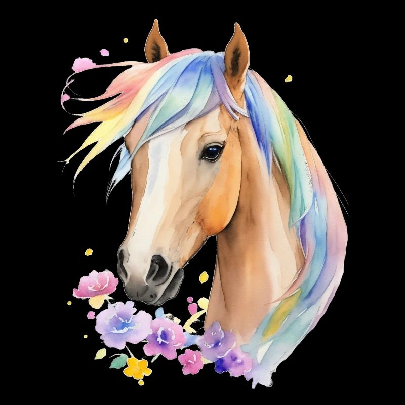Horse with rainbow mane
