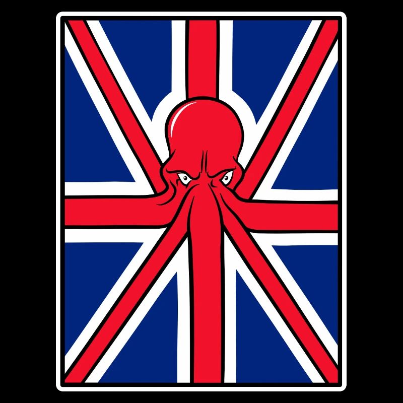 Red Octopus Union Jack Flagge